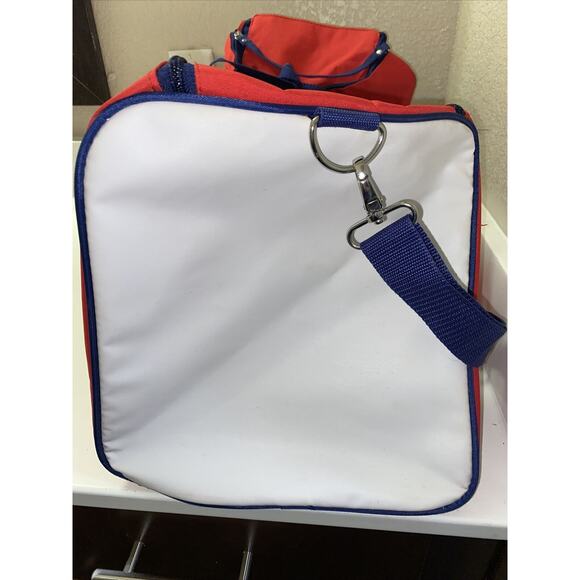 Lacoste Live Parfums Gym Sport Duffle Bag Tennis Racquetball Red White Blue - Picture 4 of 11